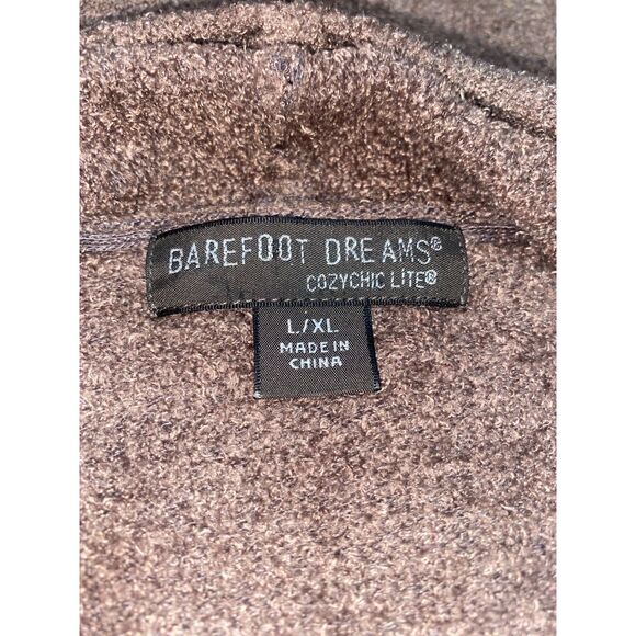 Barefoot Dreams Cozychic Lite Cardigan Island Wrap Sweater Brown L/XL - Picture 4 of 6